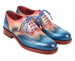 Paul Parkman Blue & Pink Men's Wingtip Oxfords Goodyear Welted (ID#027-BLUPNK)