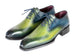 Paul Parkman Goodyear Welted Punched Oxfords Blue & Green (ID#5364-GBL)