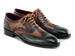 Paul Parkman Wingtip Oxfords Green Handpainted Calfskin (ID#228-GRN)