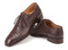 Paul Parkman Men's Brown Genuine Ostrich Skin Cap Toe Oxford Shoes (ID#24XS-BRW)