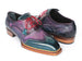 Paul Parkman Men's Norwegian Welted Wingtip Oxford Shoes Purple & Blue (ID#267BP78)