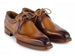 Paul Parkman Men's Hand-Welted Camel Brown Leather Derby Shoes (ID#326B12)
