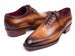 Paul Parkman Men's Tan & Brown Patina Leather Brogue Oxford Shoes (ID#389C61)