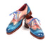 Paul Parkman Blue & Pink Men's Wingtip Oxfords Goodyear Welted (ID#027-BLUPNK)