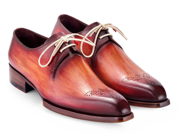 Paul Parkman Goodyear Welted Derby Shoes Reddish Brown (ID#468R21)