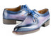 Paul Parkman Men's Hand-Welted Pink & Navy Leather Derby Shoes (ID#599F67)