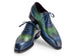 Paul Parkman Goodyear Welted Men's Wingtip Oxfords Blue & Green (ID#6819-BRN)