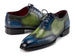 Paul Parkman Goodyear Welted Men's Wingtip Oxfords Blue & Green (ID#6819-BRN)