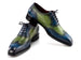 Paul Parkman Goodyear Welted Men's Wingtip Oxfords Blue & Green (ID#6819-BRN)