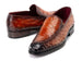 Paul Parkman Genuine Ostrich Skin Loafers Brown (ID#73954-BRW)