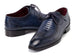 Paul Parkman Men's Navy Blue Genuine Ostrich Leg & Calfskin Derby Shoes (ID#788NV61)