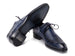 Paul Parkman Men's Navy Blue Genuine Ostrich Leg & Calfskin Derby Shoes (ID#788NV61)