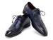 Paul Parkman Men's Navy Blue Genuine Ostrich Leg & Calfskin Derby Shoes (ID#788NV61)