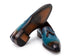 Paul Parkman Men's Split Toe Tassel Loafers Blue Patina Leather (ID#8135-BLU)
