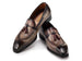 Paul Parkman Men's Split Toe Tassel Loafers Brown Patina Leather (ID#8135-BRW)