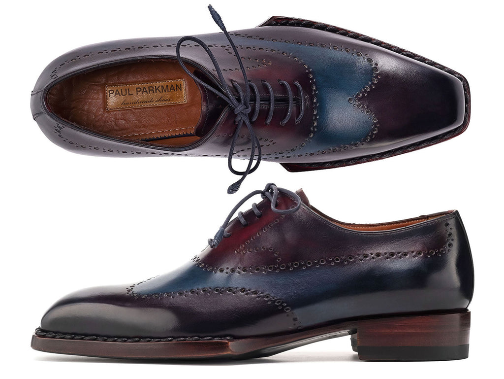 Paul Parkman Goodyear Welted Men s Wingtip Oxfords Bordeaux Blue ID PAUL PARKMAN UK