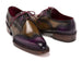 Paul Parkman Norwegian Welted Wingtip Men's Dress Shoes Purple & Olive (ID#8505-PRP)