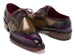 Paul Parkman Norwegian Welted Wingtip Men's Dress Shoes Purple & Olive (ID#8505-PRP)
