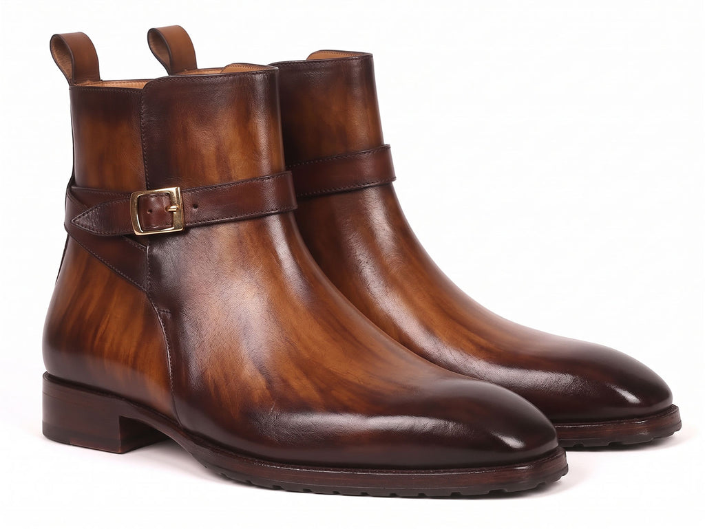 Paul Parkman Men's Dual Tone Brown Patina Leather Jodhpur Boots (ID#955BRW32)