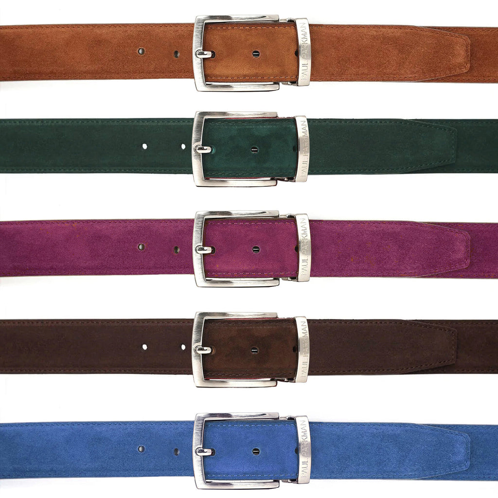 Paul Parkman Men's Handmade Premium Suede Belt Multiple Colors (ID#B06)