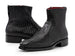 Paul Parkman Black Woven Leather Goodyear Welted Zipper Boots (ID#BT269BLK)