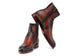 Paul Parkman Brown Burnished Woven Leather Zipper Boots (ID#BT269BRW)