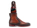 Paul Parkman Brown Burnished Woven Leather Zipper Boots (ID#BT269BRW)