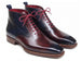 Paul Parkman Men's Bordeaux & Navy Plain Toe Lace-Up Dress Boots (ID#BT4812-BNY)