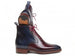Paul Parkman Men's Bordeaux & Navy Plain Toe Lace-Up Dress Boots (ID#BT4812-BNY)