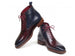Paul Parkman Men's Bordeaux & Navy Plain Toe Lace-Up Dress Boots (ID#BT4812-BNY)