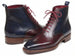 Paul Parkman Men's Bordeaux & Navy Plain Toe Lace-Up Dress Boots (ID#BT4812-BNY)