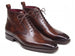 Paul Parkman Men's Brown Leather Plain Toe Lace-Up Dress Boots (ID#BT4812-BRW)