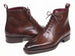 Paul Parkman Men's Brown Leather Plain Toe Lace-Up Dress Boots (ID#BT4812-BRW)