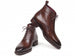 Paul Parkman Men's Brown Leather Plain Toe Lace-Up Dress Boots (ID#BT4812-BRW)