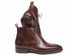 Paul Parkman Men's Brown Leather Plain Toe Lace-Up Dress Boots (ID#BT4812-BRW)