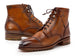 Paul Parkman Men's Brown Burnished Leather Cap Toe Boots (ID#BT9566-BRW)