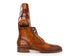 Paul Parkman Men's Brown Burnished Leather Cap Toe Boots (ID#BT9566-BRW)