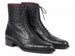 Paul Parkman Men's Black Genuine Ostrich Skin Handmade Boots (ID#CW495-BLK)
