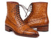 Paul Parkman Men's Cognac Brown Burnished Genuine Ostrich Skin Boots (ID#CW495-CGN)