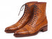 Paul Parkman Men's Cognac Brown Burnished Genuine Ostrich Skin Boots (ID#CW495-CGN)