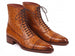 Paul Parkman Men's Cognac Brown Burnished Genuine Ostrich Skin Boots (ID#CW495-CGN)