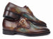 Paul Parkman Men's Green & Brown Patina Single Monkstrap Shoes (ID#DW755N)