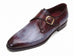 Paul Parkman Men's Blue & Bordeaux Patina Single Monkstrap Shoes (ID#DW756R)