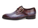 Paul Parkman Men's Blue & Bordeaux Patina Single Monkstrap Shoes (ID#DW756R)