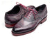 Paul Parkman Men's Grey & Lilac Patina Leather Goodyear Welted Wingtip Oxfords (ID#KS27-LGC)