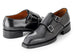 Paul Parkman Triple Leather Sole Hand-Welted Cap Toe Monkstraps Black (ID#LX75MNK)