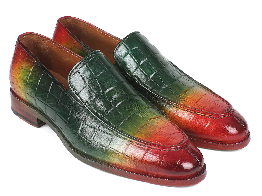 Paul Parkman Crocodile Embossed Calfskin Multicolor Loafer (ID#7339-SPR)