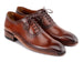 Paul Parkman Men's Brown Burnished Leather Handmade Oxfords (ID#OPK296A)