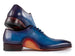 Paul Parkman Opanka Construction Blue Hand-Painted Oxfords (ID#OPK66BL)