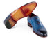 Paul Parkman Opanka Construction Blue Hand-Painted Oxfords (ID#OPK66BL)